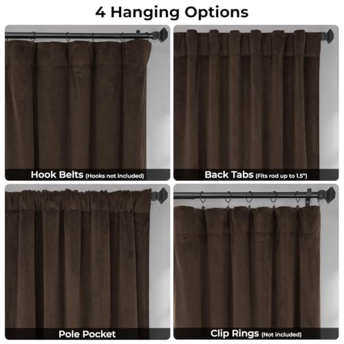 Signature Velvet Blackout Curtains for Bedroom (1 Panel) - 50W x 96L, Java - color: Java, size: 50"W x 96"L (Pack of 1)