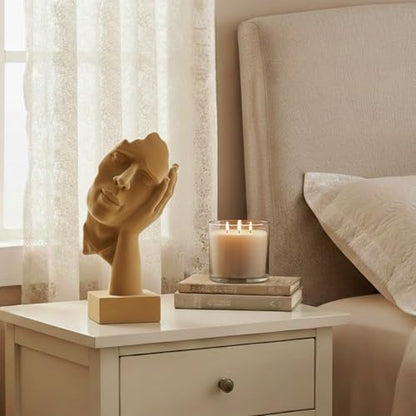 Thinker Statue Hear No Evil with Soft Velvety Texture, Brown - color: Nohear-brown