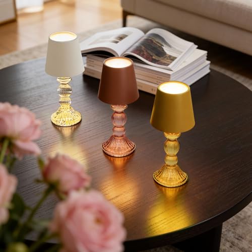 MJ PREMIER Small Rechargeable Lamp, Wireless Lamp, Battery Operated Lamps - color: Yellow