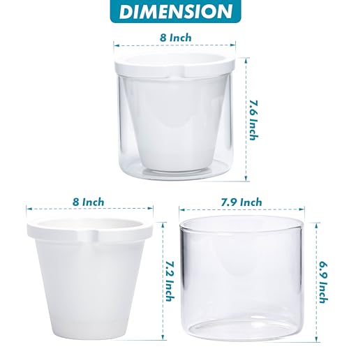 D'vine Dev Self-Watering White Terracotta Planter Pot, 8 in, 37-X-C-2 - color: White, size: 8 Inch