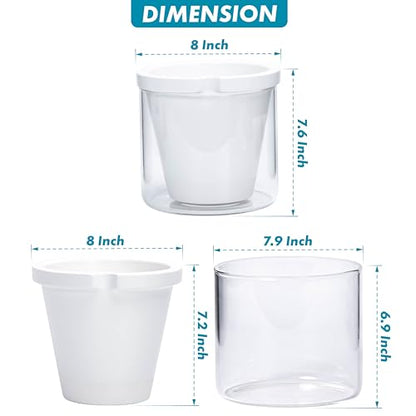D'vine Dev Self-Watering White Terracotta Planter Pot, 8 in, 37-X-C-2 - color: White, size: 8 Inch