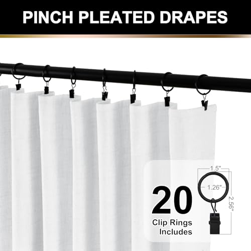 100% Blackout Shield Linen Textured Total Blackout Curtains 84 Inches Long - color: Alba | Bright White, size: 50"W x 84"L (Pack of 2)