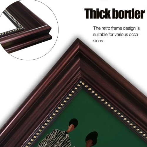 Dark Brown Framed African American Woman Canvas Wall Art 9x11 in - color: 5Green Abstract Woman, size: 11"L x 9"W