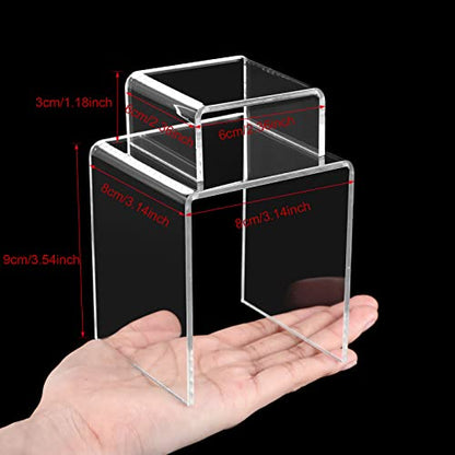 Chuangdi 20 Pcs Acrylic Display Risers, Clear Plastic Product Stand - color: Clear, size: Medium Set