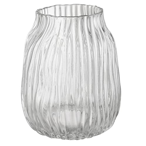 Clear Tall Vase,Large Clear Vases for Flowers,H-8.0" Simple Striped Design for Home Floor Decor,Farmhouse Decor, Centerpiece Coffee Table Decorations - color: Clear, size: H-8.0IN