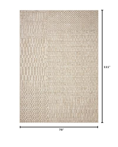 Loloi Amber Lewis Bexley Natural/Birch 6'-6" x 9'-3" Area Rug - color: Natural / Birch, size: 6'6" x 9'3" (Rectangular)