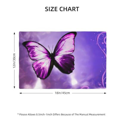 Purple Butterfly Placemats Set of 4 Linen Washable 12x18 inch - color: Butterfly