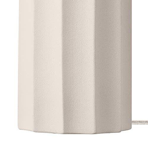 Globe Electric 20" Ribbed Concrete Finish Table Lamp with White Linen Shade - color: White, Doris