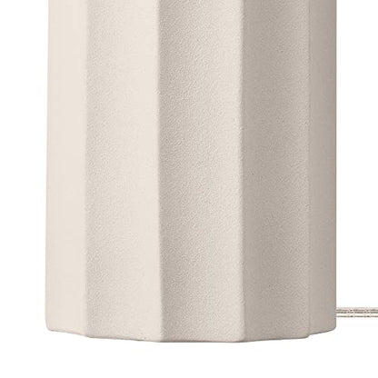 Globe Electric 20" Ribbed Concrete Finish Table Lamp with White Linen Shade - color: White, Doris