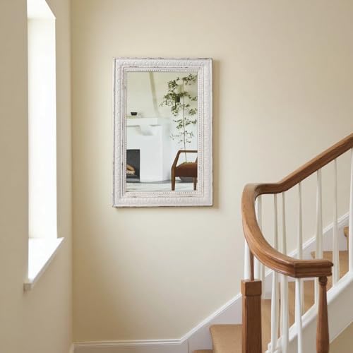 Large Vintage Mirrors for Wall 24 x 36 inches, Distressed White