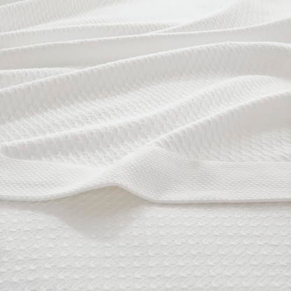 Madison Park Queen Blanket Egyptian Cotton Summer Cozy Full Size White - color: White, size: Full/Queen