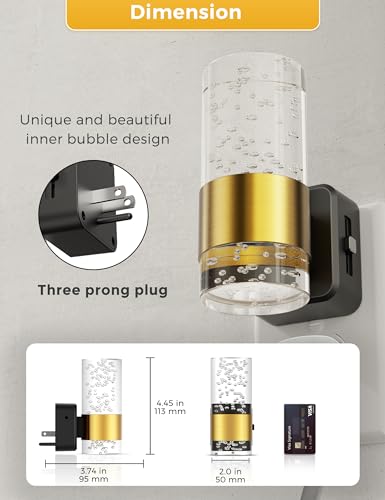 L LOHAS LED Night Light, Dimmable Night Lights Plug into Wall - color: Gold Ring-3000K, size: 4 Pack