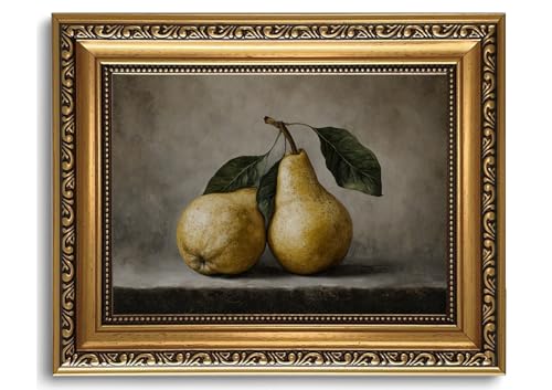 WZGZXU Vintage Kitchen Pear Wall Art Pear Still Life Picture Wall Decor - color: Pear, size: 10"L x 8"W