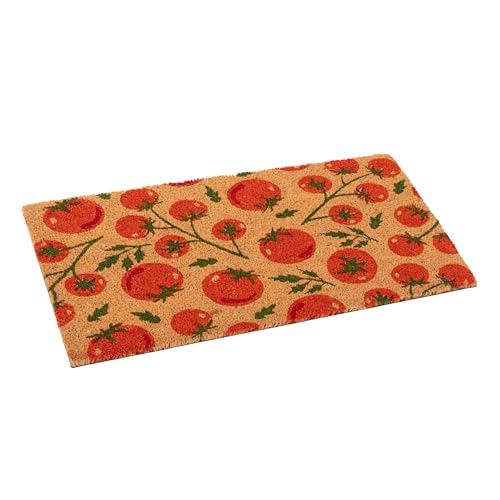 Creative Co-Op Tomato Print Coir Doormat - color: Tomatoes
