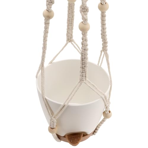 FUNSUEI 6 Inch Hanging Planters Set of 3, Self Watering Indoor Macrame Plant Hangers with Cotton Wick Rope, Hanging Planter Basket for Home Decor