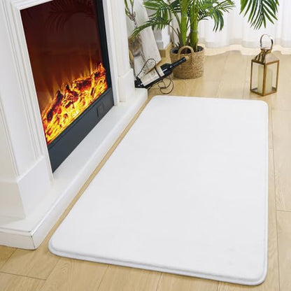 Amearea Modern Washable Runner Rugs, 2x4 Feet White Bedroom Runner Rug - color: White, size: 2' x 4' (Runner)