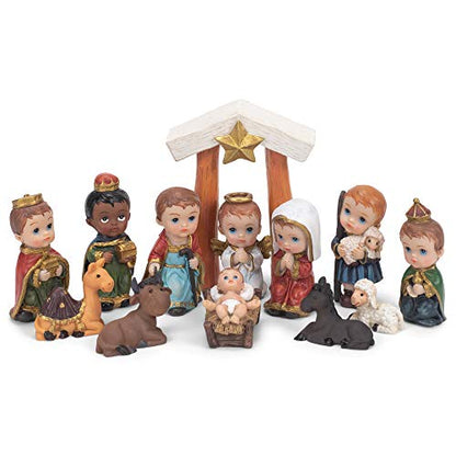 Kurt S. Adler 1.6-4.5" Children's Nativity, 13-Piece Set (D3762)