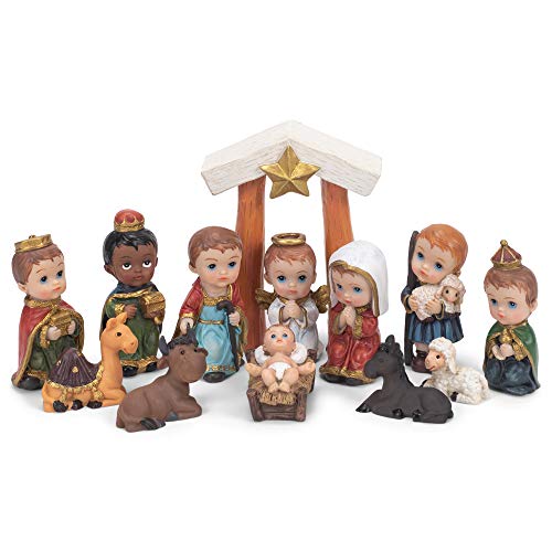 Kurt S. Adler 1.6-4.5" Children's Nativity, 13-Piece Set (D3762)