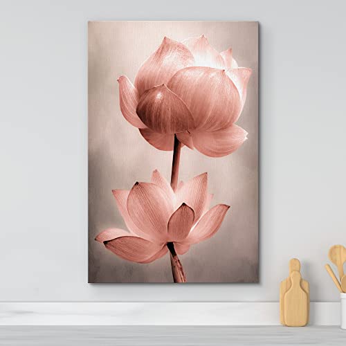 wall26 Canvas Wall Art - Closeup of Lotus Flower - Gallery Wrap Modern Home Art | Ready to Hang - 12x18 inches - color: Artwork - 06, size: 18"L x 12"W
