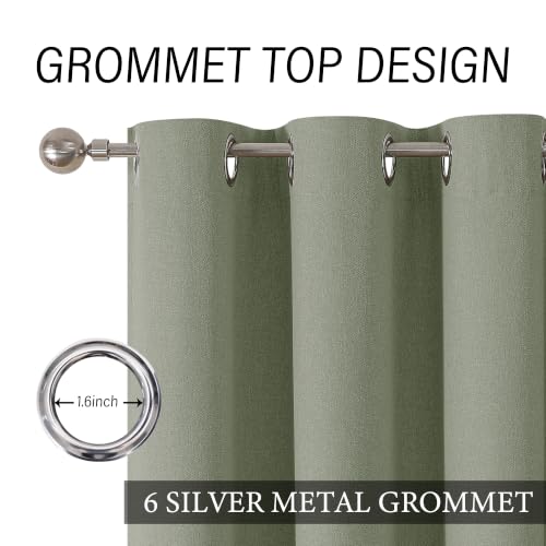 ChrisDowa Sage Green Blackout Curtains 80 Inches Long 2 Panels for Bedroom - color: Sage Green, size: 40"W x 80"L (Pack of 2)