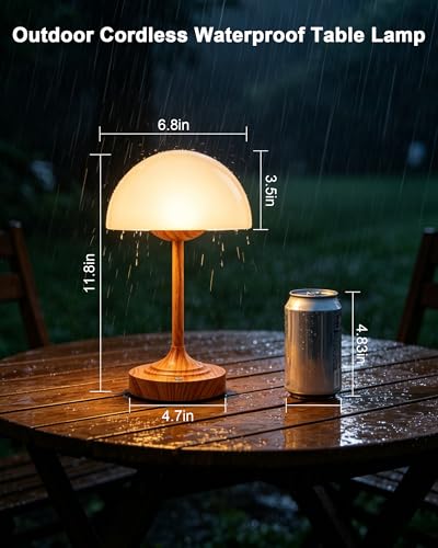 UMEXUS 11.8" Modern Small Cordless Table Lamp Rechargeable Battery Operated