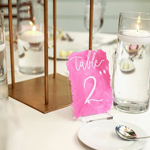 20 Pack 3" Clear Acrylic Sign Holder- 1/8" (3mm) Slot Acrylic Sign Stand for Display Table Numbers Wedding Signage, Perfect to Hold up 1/8" Thick Acrylic Sheets Table Signs