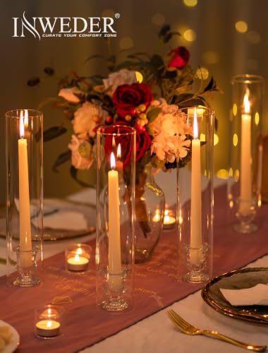 Hurricane Glass Candle Holders: 2.5" W x 12" H Cylinder Cover 6 Pcs