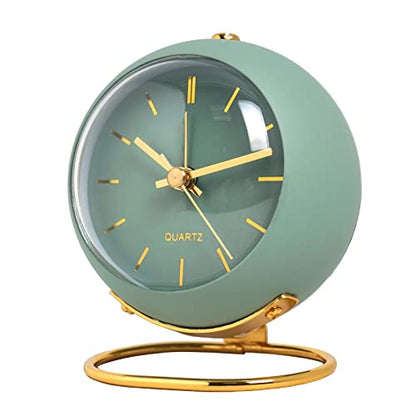 SHISEDECO Small Tableclocks Classic Non-Ticking Tabletop Alarm Clock,Green - color: Rn- Green