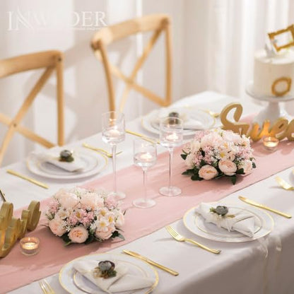 Flower Balls Centerpieces for Tables: Pink Silk Rose, 10Pcs - color: Pink & Purple, size: 10 PCS
