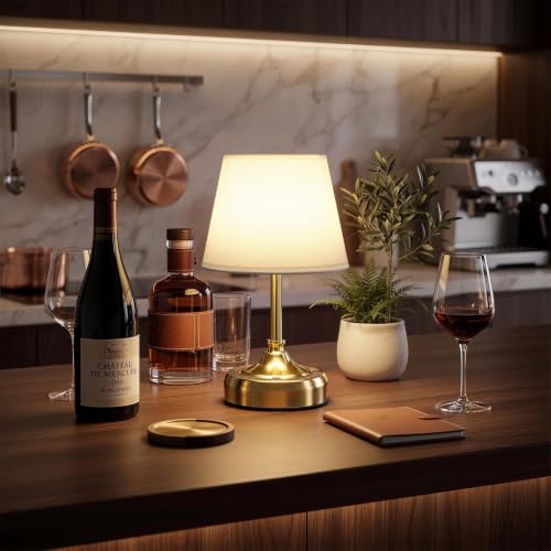 Small Cordless Table Lamp Rechargeable Gold - color: Gold-S