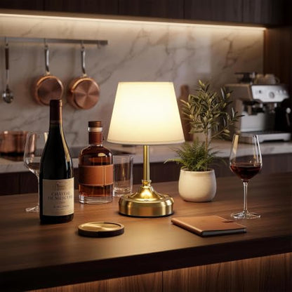 Small Cordless Table Lamp Rechargeable Gold - color: Gold-S