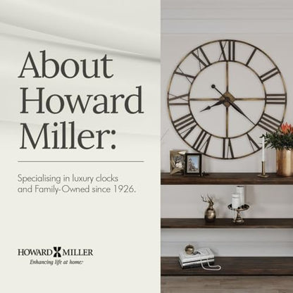 Howard Miller Christopher Mantel Clock – Hardwood Table Clock, Quartz Movement, Westminster Chime, Brass Bezel, Roman Numerals, Battery Powered
