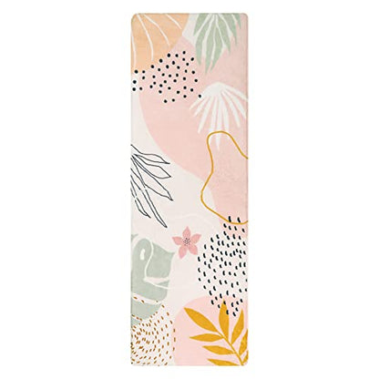 Lahome Pink Washable Runner Rug - 2x6 Non-Slip Throw Hallway Runner Rugs Low-Pile Soft Bedroom Kitchen Runner Rug Boho Botanical Print Carpet Runner for Laundry Room Entryway Bathroom Living Room - color: Pink, size: 2' x 6' (Rectangular)