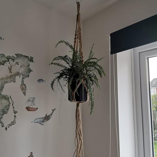 LINXIU Macrame Plant Hangers Jute Plant Hanger Indoor Hanging Plants Holders with 2 Hooks for Home Decor Wall Flower Pots Basket 2 Packs