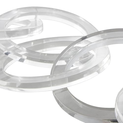 Deco 79 Acrylic Plastic Chain Decorative Sculpture Circular 7 Link Home Decor Statue, Accent Figurine 21" x 0" x 5", Clear - size: 21" x 0" x 5"
