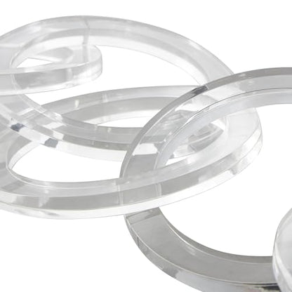 Deco 79 Acrylic Plastic Chain Decorative Sculpture Circular 7 Link Home Decor Statue, Accent Figurine 21" x 0" x 5", Clear - size: 21" x 0" x 5"
