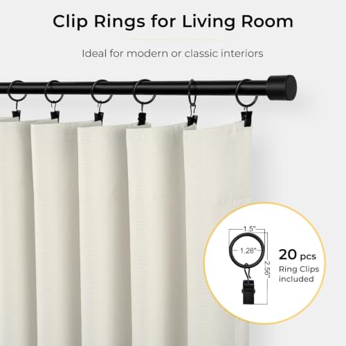 INOVADAY White 100% Blackout Curtains for Bedroom 63 Inch Long - color: Beige White, size: 50"W x 63"L (Pack of 2)