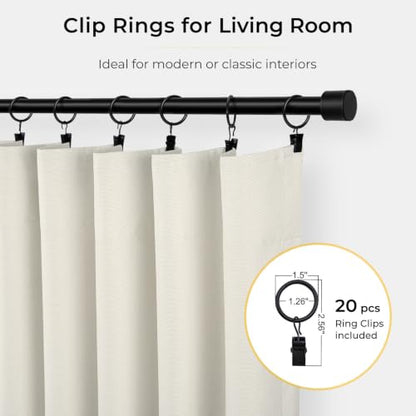 INOVADAY White 100% Blackout Curtains for Bedroom 63 Inch Long - color: Beige White, size: 50"W x 63"L (Pack of 2)