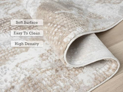 8x10 Beige Modern Geometric Area Rug for Living Room, Bedroom - color: 1003 - Beige, size: 8' x 10' (Rectangular)