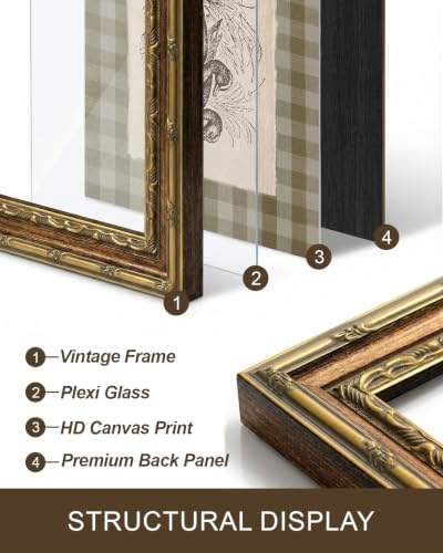 InSimSea Gold Framed Duck Wall Art, Sketch Animal Canvas Print, 13x16 In - color: Duck Sketch, size: 16"L x 13"W