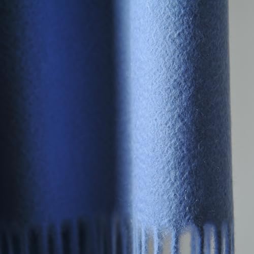 CUDDLE DREAMS Premium Cashmere Throw Blanket with Fringe (Porcelain Blue) - color: Porcelain Blue