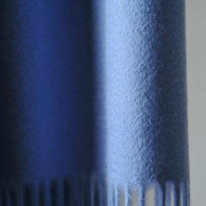 CUDDLE DREAMS Premium Cashmere Throw Blanket with Fringe (Porcelain Blue) - color: Porcelain Blue