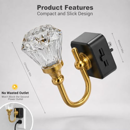 JandCase Night Light, Night Lights Plug into Wall, Crystal LED Nightlight - color: Diamond Flower