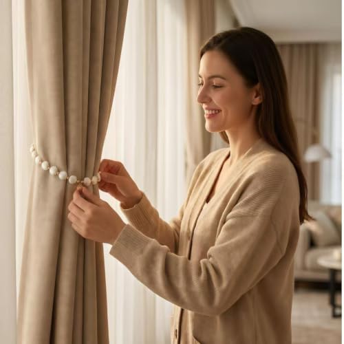 Curtain Tiebacks, Magnetic Seashell‑Style Design, 2‑Pack