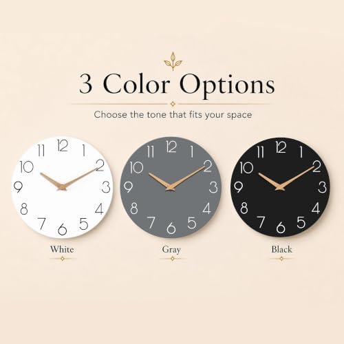 cicininc 16 Inch Battery Operated Wall Clock, Silent Analog, Black - color: C_black, size: 16"