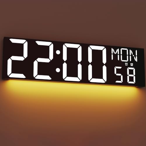 JALL 30" Massive Digital Wall Clock with 7.3-inch Jumbo Number for Gym, Wall Clock with Remote Operated Extra-Large Display for Church, Gym, Living Room, White - color: White, size: 30 inches