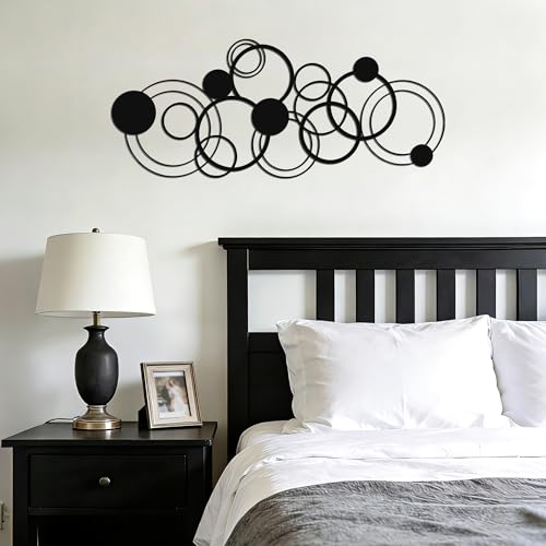 YATEASLU Black Abstract Wall Art, Modern Line Decor for Living Room