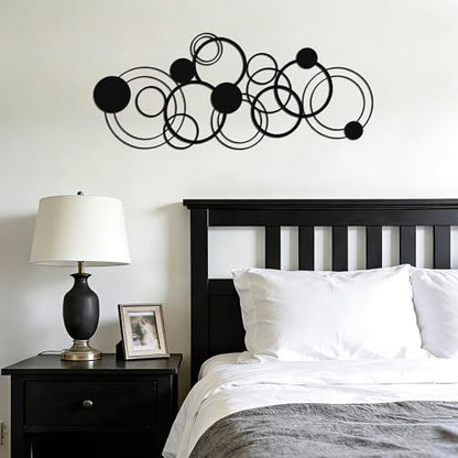 YATEASLU Black Abstract Wall Art, Modern Line Decor for Living Room