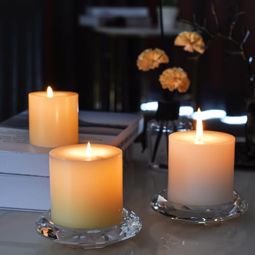 Crystal Taper Candle Holders, Set of 2 Crystal Decorative Candle Stand Centerpiece for Table Wedding Dinning Party