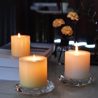 Crystal Taper Candle Holders, Set of 2 Crystal Decorative Candle Stand Centerpiece for Table Wedding Dinning Party